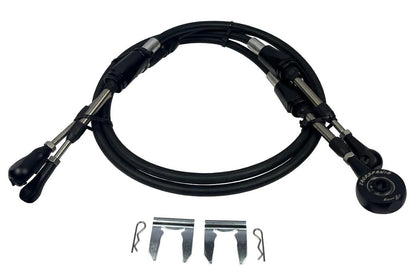 Heavy duty billet race spec shifter cables for 10th Gen Civic Si by JackSpania Racing, designed for high-performance transmission upgrades.