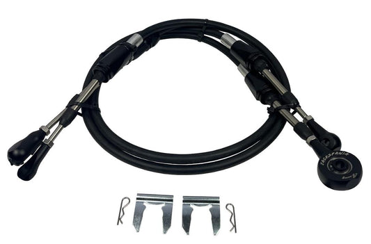 Heavy duty billet race spec shifter cables for 10th Gen Civic Si by JackSpania Racing, designed for high-performance transmission upgrades.