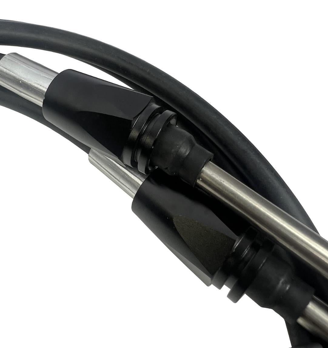 Heavy duty billet shift cables for 10th Gen Civic Si race spec transmission, by JackSpania Racing.