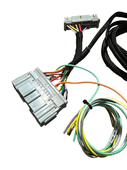 JackSpania Racing Civic K Series conversion swap harness installed in engine bay for 2001-2005 Honda Civic with K tuner.
