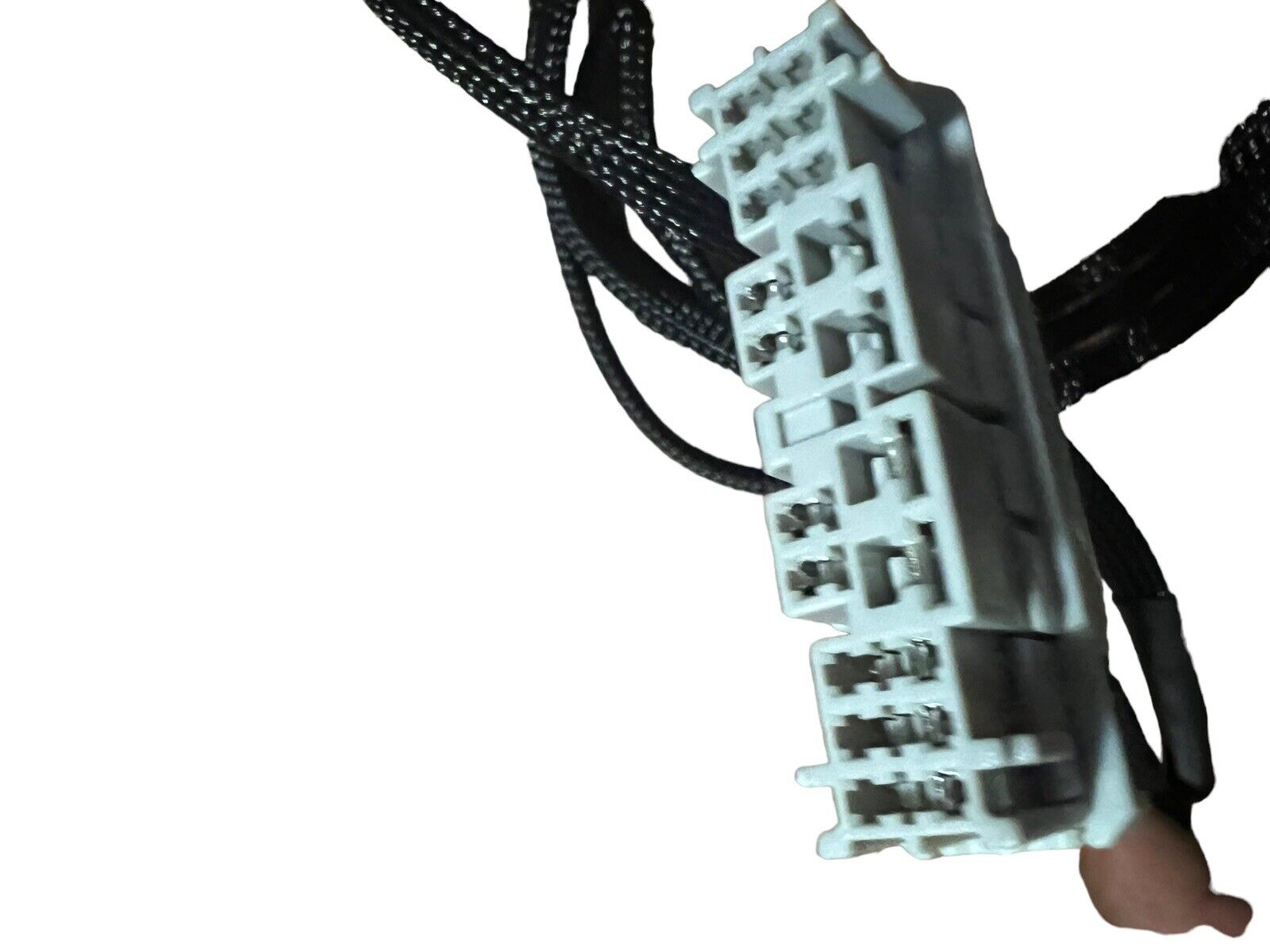 JackSpania Racing Civic K Series conversion swap harness for K Tuner, engine part with wiring connectors on a plain background.