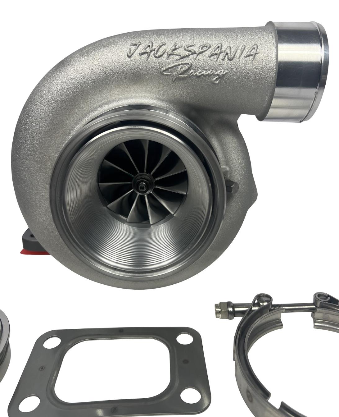 JackSpania Racing GT35 GTX3584RS billet wheel turbo with .82 A/R T3 V-band turbine housing and T51R mod, engine part image