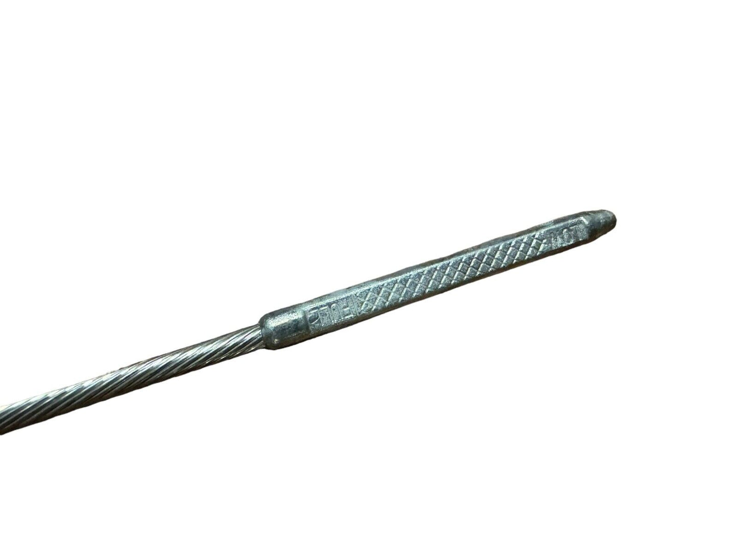 Billet aluminum JZ engine steel braided oil dipstick for 1JZ and 2JZ Supra swap, by JackSpania Racing, close-up view.