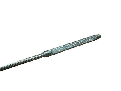 Billet aluminum JZ engine steel braided oil dipstick for 1JZ and 2JZ Supra swap, by JackSpania Racing, close-up view.