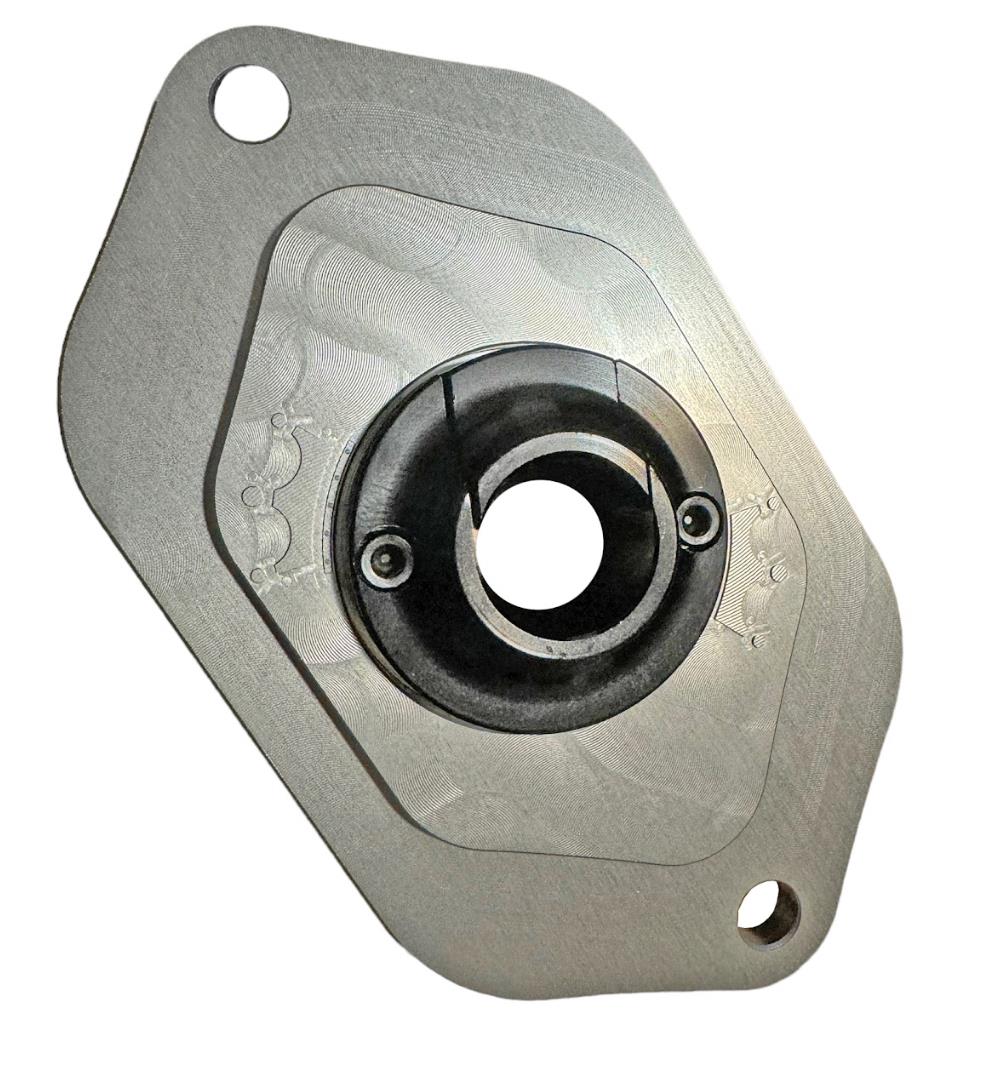 Billet aluminum block off plate for firewall engine harness on Honda Civic EK by JackSpania Racing.