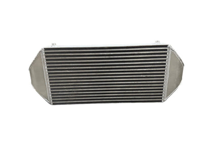 JackSpania Racing backdoor front mount intercooler with dual 3-inch inlet and outlet for high-performance engines up to 850HP.