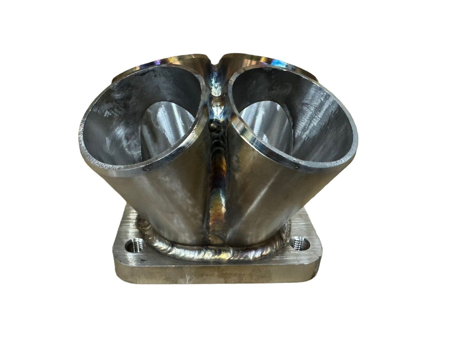 JackSpania Racing 304 stainless steel 4-1 turbo merge collector with T2 flange for engine performance and exhaust system.
