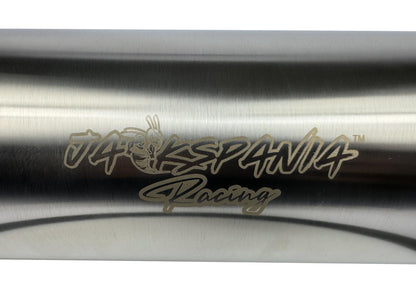 Stainless steel JackSpania Racing 2.5" and 3" inlet turn down dolphin muffler exhaust part with pie cut design