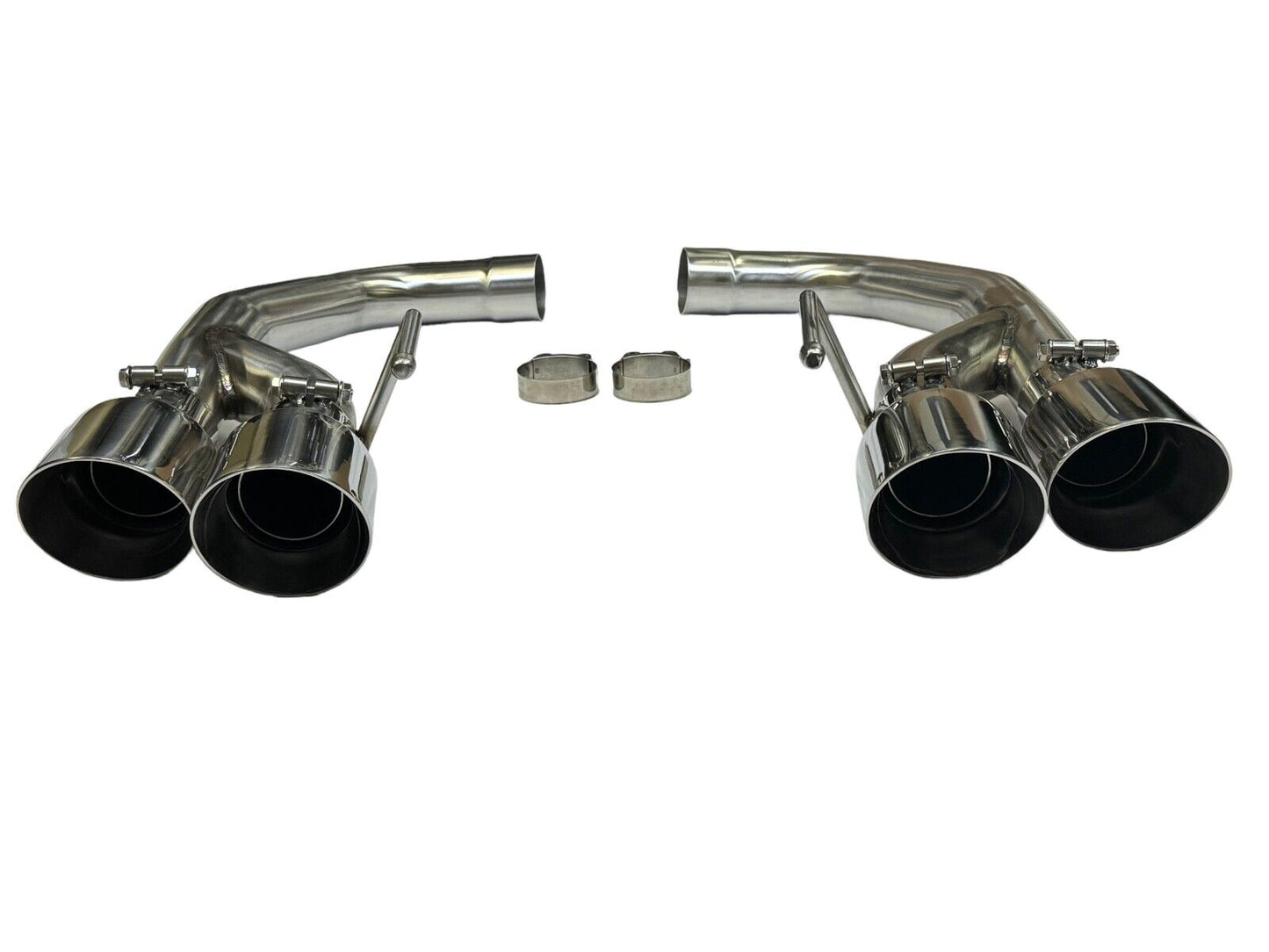 Quad Axle Back 2.5" Exhaust Pipe Kit For Ford Mustang GT 5.0 V8 Coyote 2018-2023 - JackSpania Racing