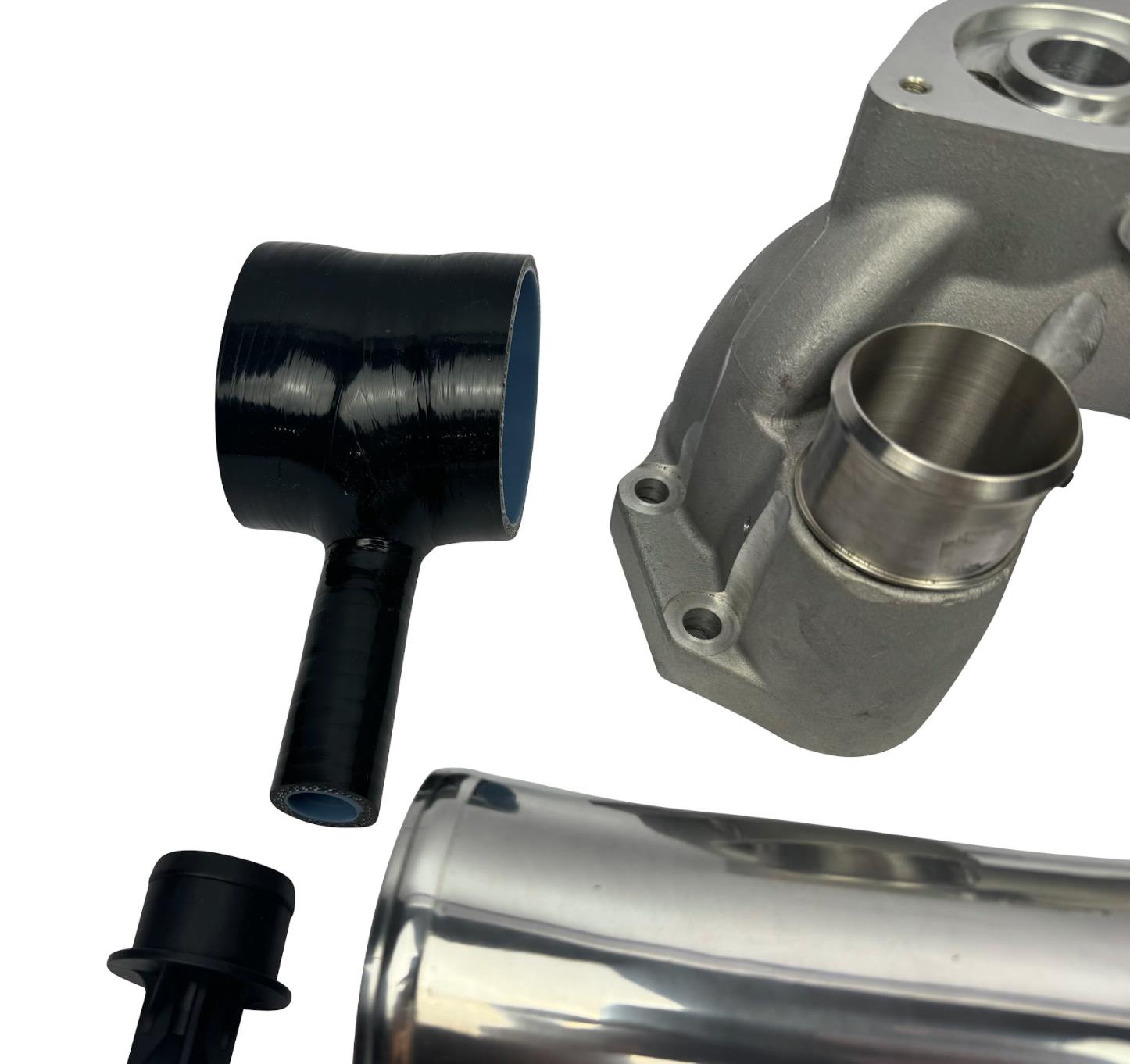 High flow stainless steel turbo inlet pipe for Honda Civic 1.5T 2016-2021, by JackSpania Racing, engine performance part.