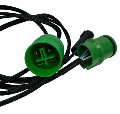 JackSpania Racing B Series to H Series alternator adapter for Honda Acura TXL engine, showing the black loom and connector.
