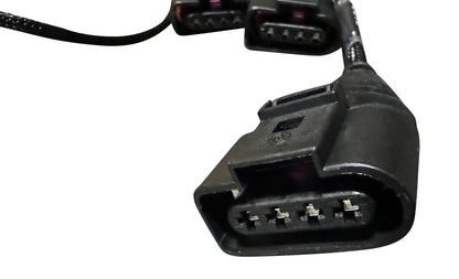 Red top coil conversion harness for SR20DET engine by JackSpania Racing, designed for VW and Audi R8 coil packs.