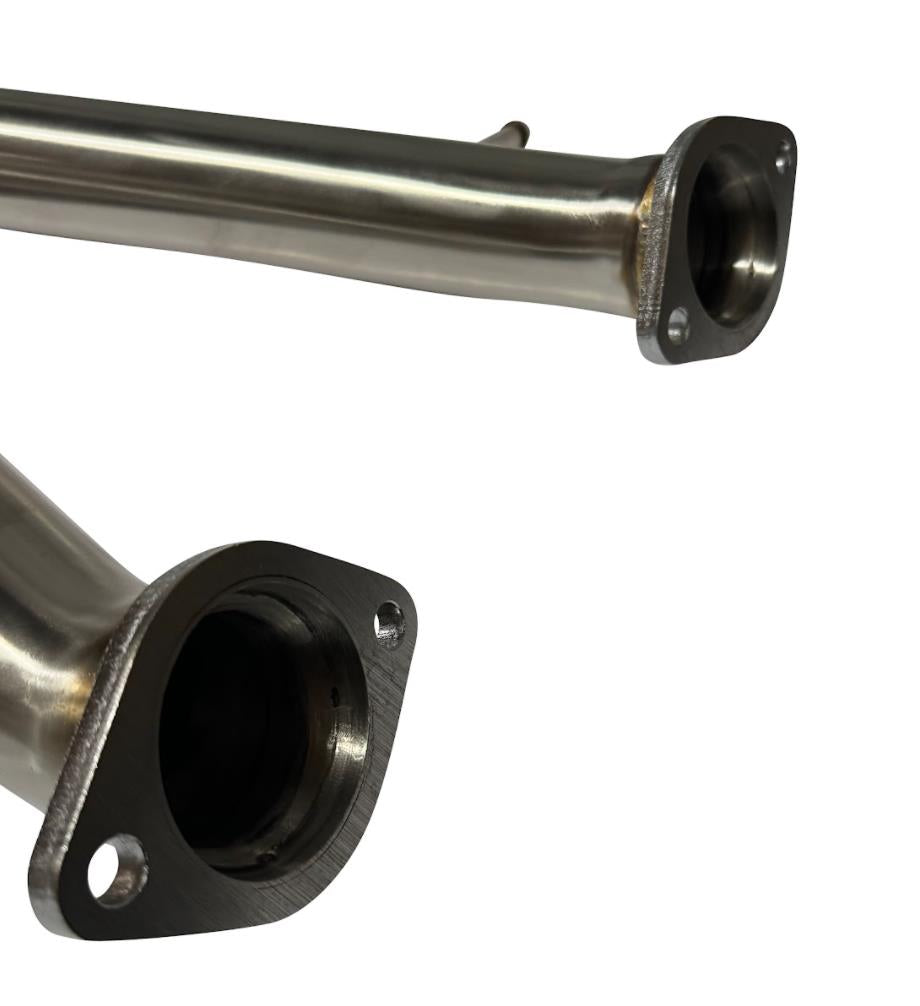 Quad tip axle back delete exhaust muffler for Lexus IS and RC models by JackSpania Racing, showing polished tips and exhaust pipe.