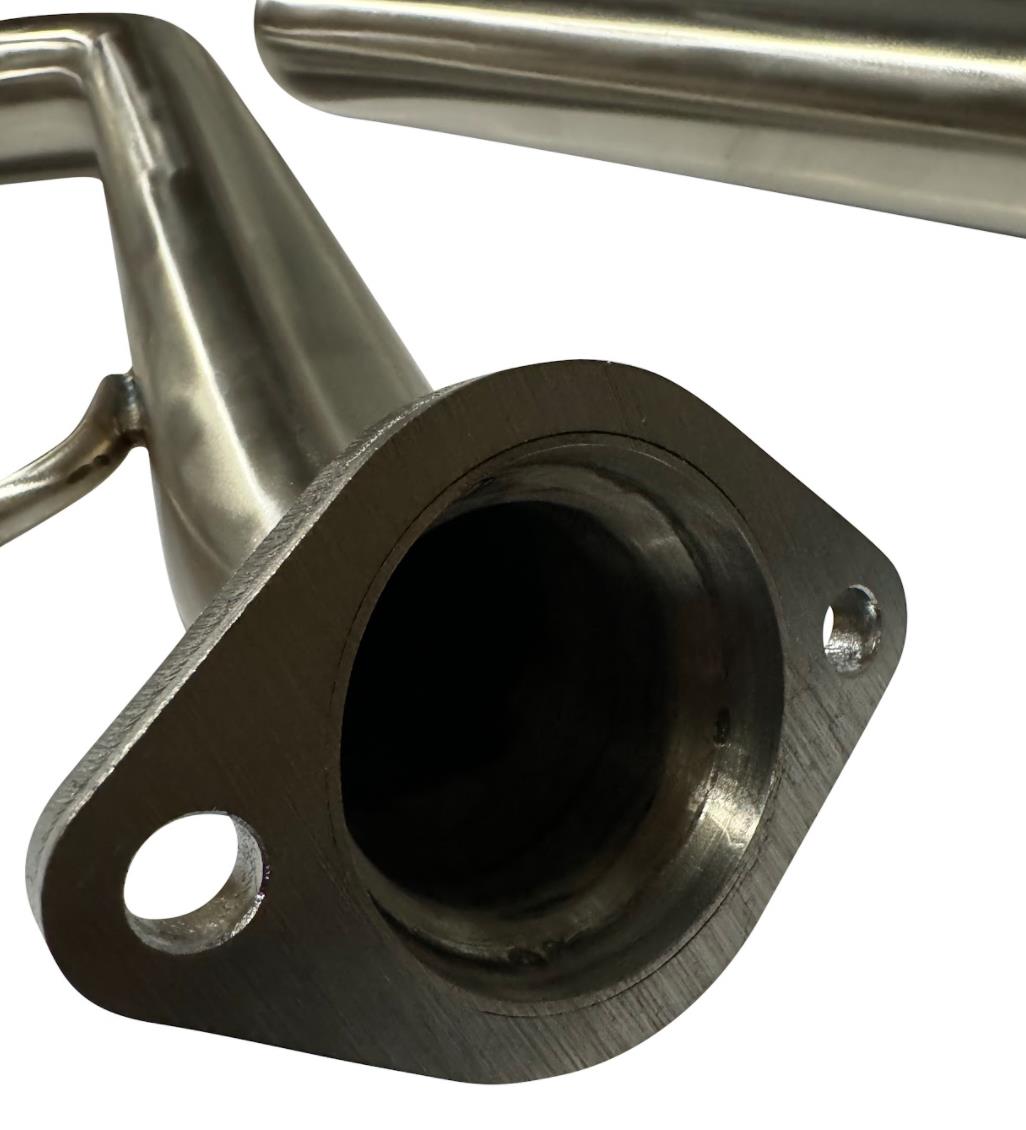 Quad tip axle back delete exhaust muffler for Lexus IS and RC models by JackSpania Racing, showing the chrome quad tips and exhaust pipe.