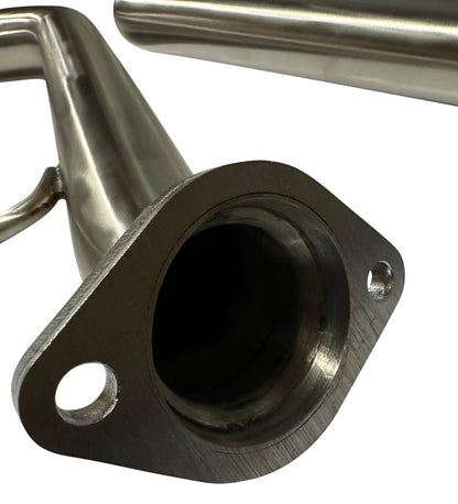 Quad tip axle back delete exhaust muffler for Lexus IS and RC models by JackSpania Racing, showing the chrome quad tips and exhaust pipe.