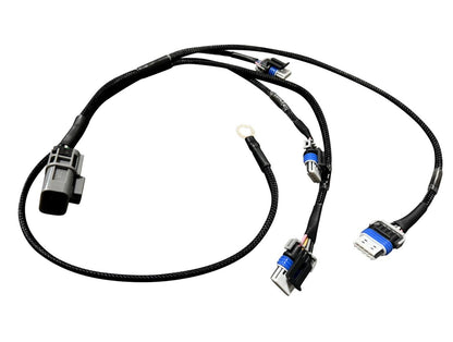 JackSpania Racing coil conversion harness for CA18DET, SR20, LS2, LS3 engines, connecting smart coil packs for engine performance.