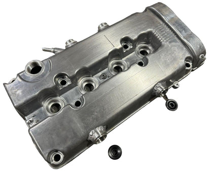 JackSpania Racing B Series vented valve cover baffle for Honda Acura B16 B18 VTEC engine, featuring AN10 fitting and durable design.