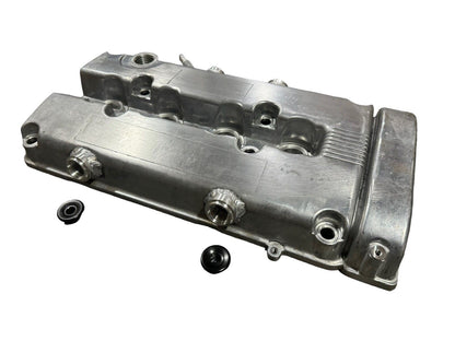 JackSpania Racing B Series vented valve cover baffle for Honda B16 B18 VTEC engines, featuring AN10 fittings for engine performance.