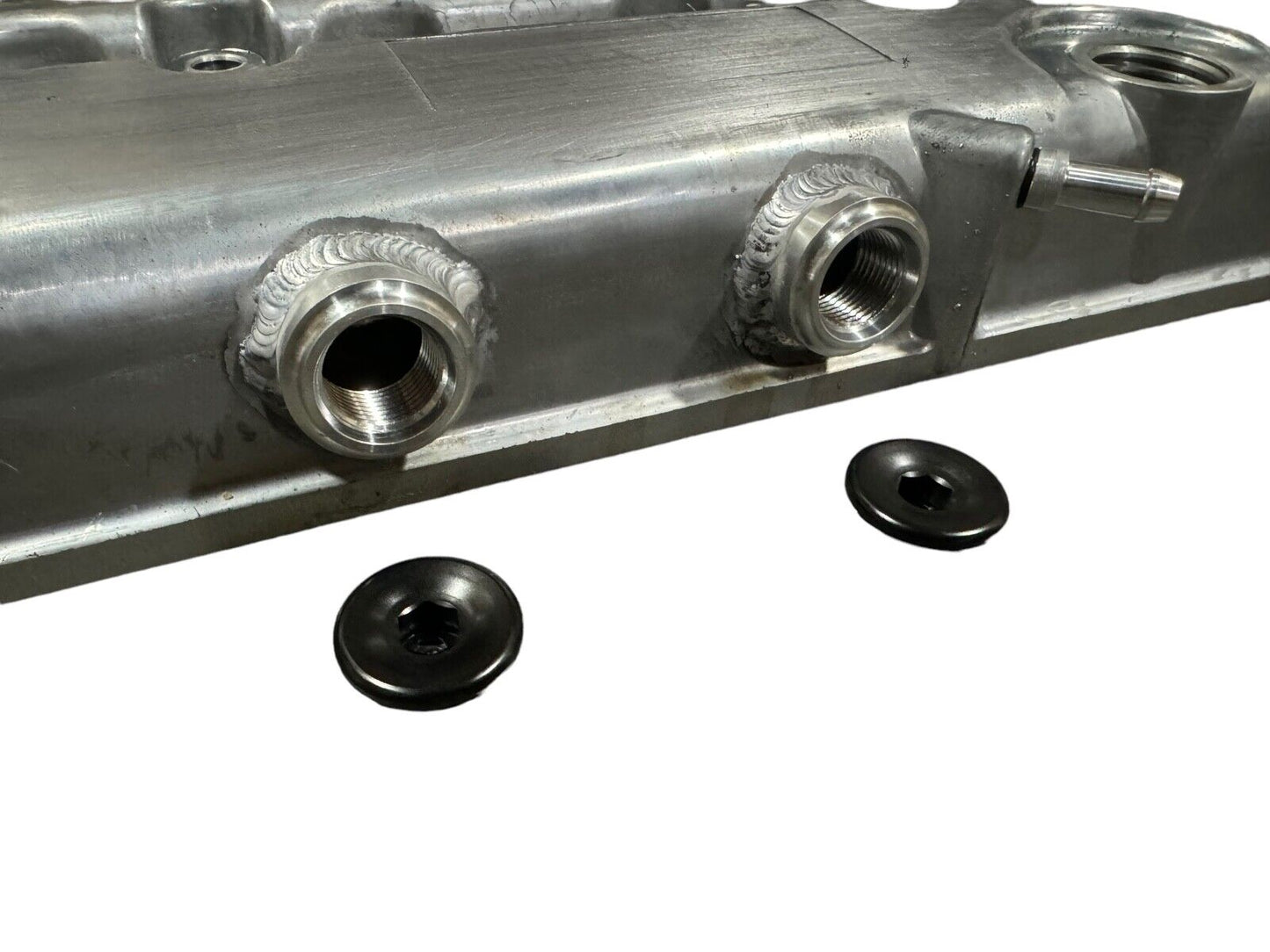 JackSpania Racing B Series vented valve cover baffle for Honda B16 B18 DOHC VTEC engines, AN10 fitting, engine part.