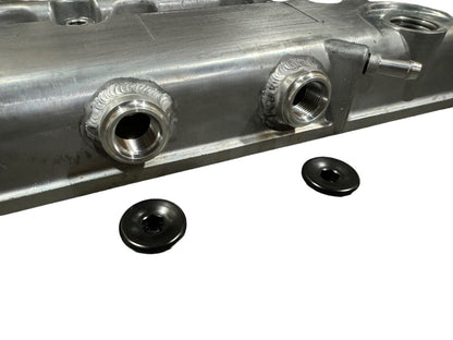 JackSpania Racing B Series vented valve cover baffle for Honda B16 B18 DOHC VTEC engines, AN10 fitting, engine part.