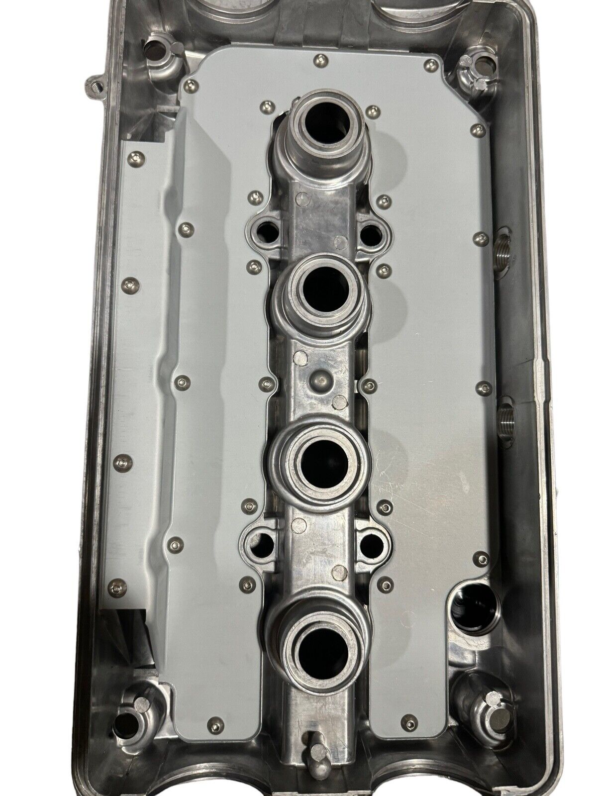 JackSpania Racing B Series vented valve cover baffle for Honda Acura B16 B18 DOHC VTEC engine, with AN10 fittings.
