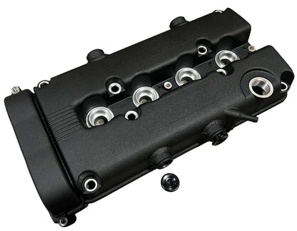 JackSpania Racing B Series vented valve cover baffle for Honda Acura B16 B18 VTEC engines, featuring AN10 fitting for engine protection.