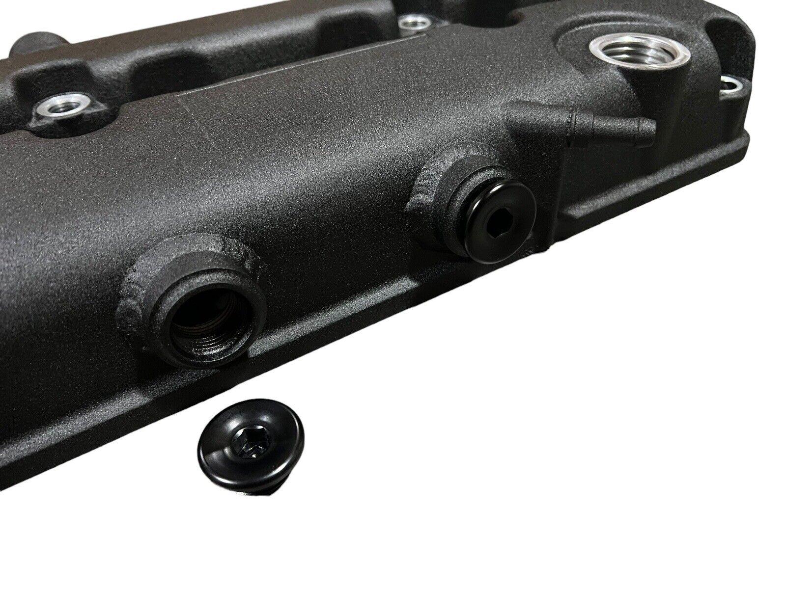 JackSpania Racing B Series vented valve cover baffle for Honda B16 B18 VTEC engines, featuring AN10 fitting and durable construction.