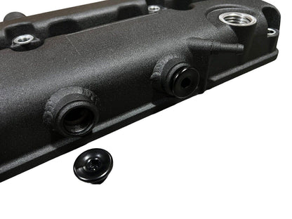 JackSpania Racing B Series vented valve cover baffle for Honda B16 B18 VTEC engines, featuring AN10 fitting and durable construction.