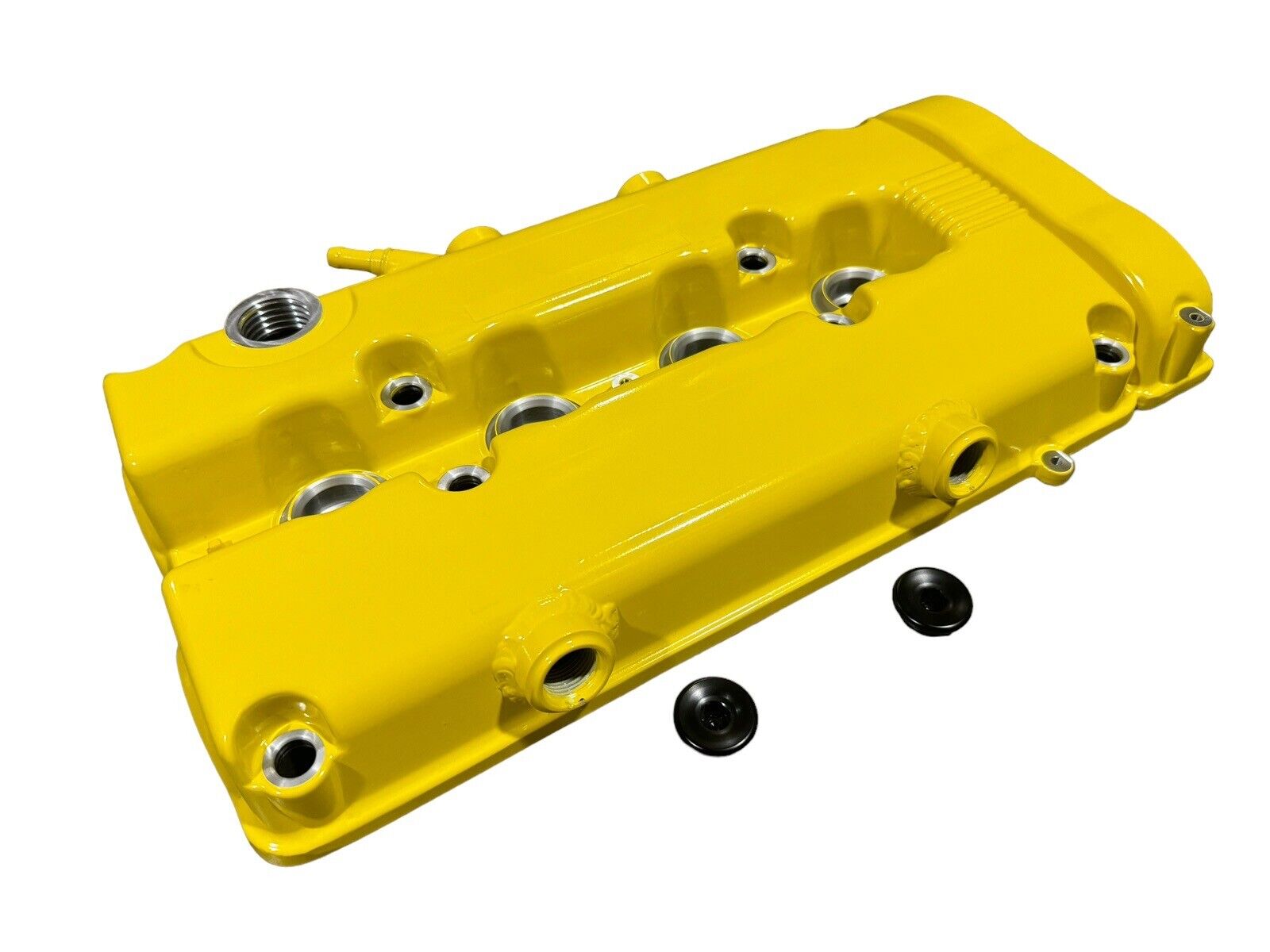 Honda Acura B Series vented valve cover baffle for B16 B18 VTEC engines, AN10 fitting, by JackSpania Racing.