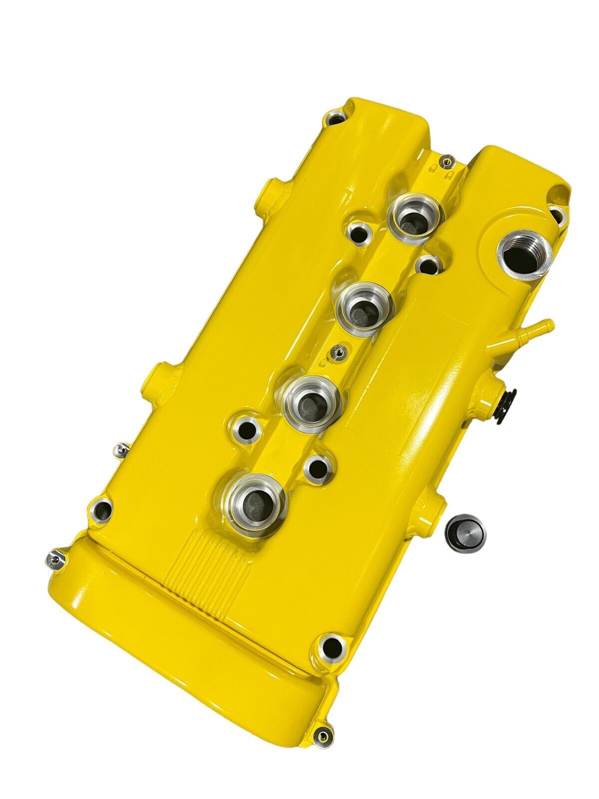 JackSpania Racing B Series vented valve cover baffle for Honda B16 B18 DOHC VTEC engines with AN10 fitting.