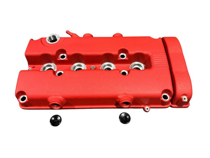 JackSpania Racing B Series vented valve cover baffle for Honda Acura B16 B18 VTEC engines, featuring AN10 fitting for engine maintenance.