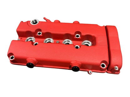 JackSpania Racing B Series vented valve cover baffle for Honda B16 B18 VTEC engines with AN10 fitting, engine parts for improved performance.