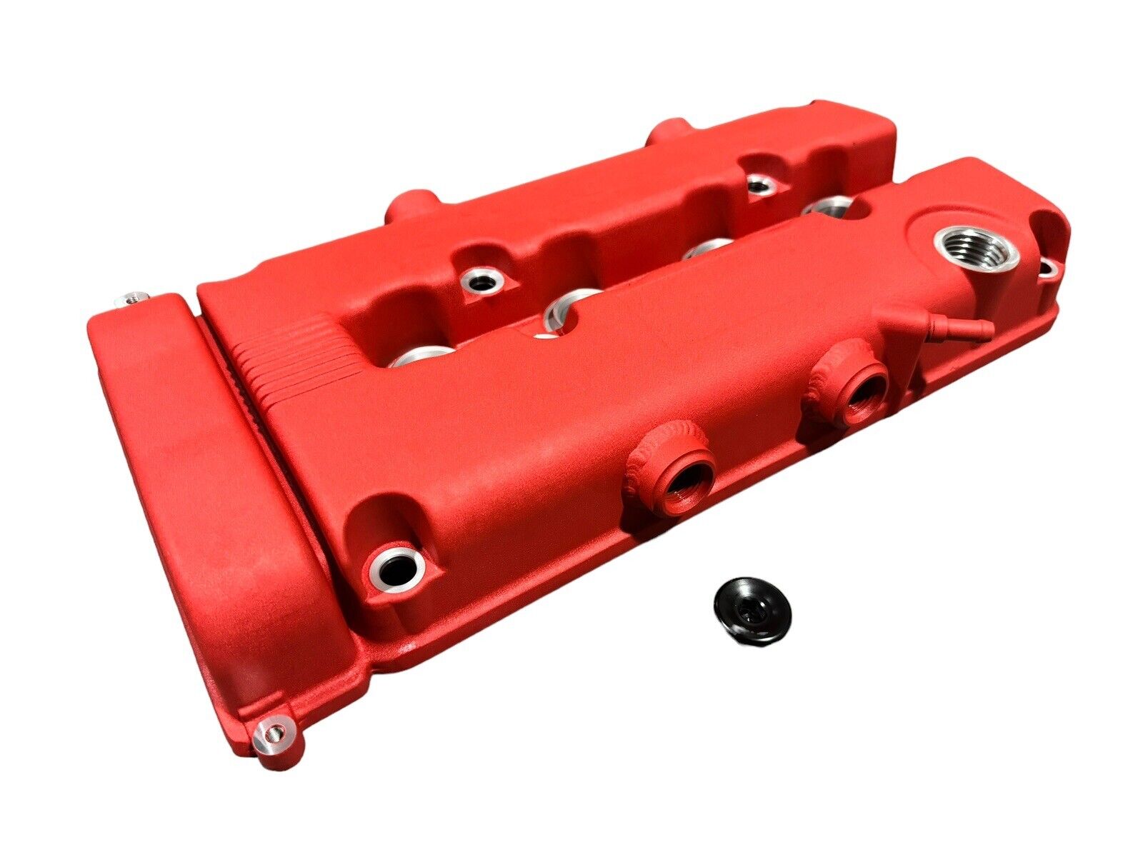 JackSpania Racing B Series vented valve cover baffle for Honda Acura B16 B18 VTEC engine with AN10 fittings, engine parts for DOHC VTEC engines.