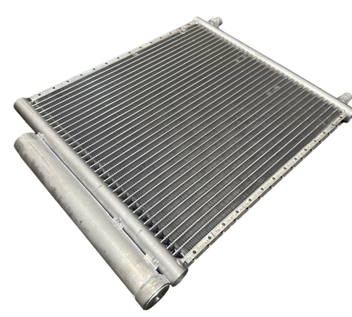 JackSpania Racing AC universal air conditioner condenser with built-in drier, 16x14 inches, for engine cooling systems.