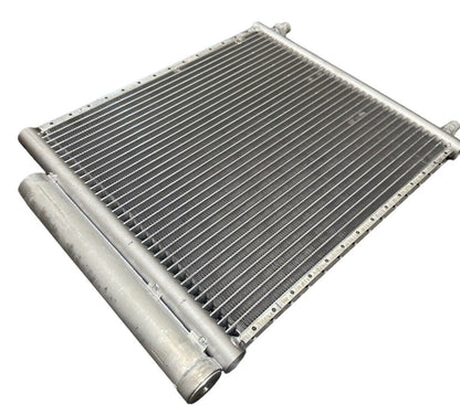 JackSpania Racing AC universal air conditioner condenser with built-in drier, 16x14 inches, for engine cooling systems.