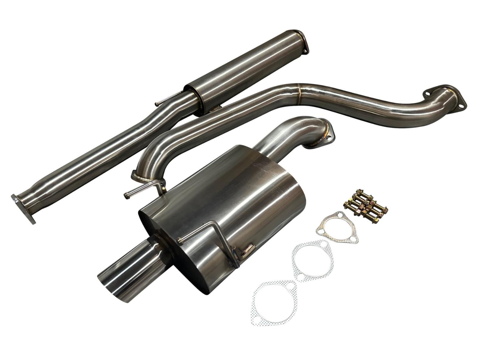 Stainless steel 2.5" 3” catback exhaust muffler for Honda Civic Hatch 92-95 EG by JackSpania Racing, including 76mm piping.