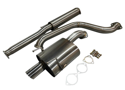 Stainless steel 2.5" 3” catback exhaust muffler for Honda Civic Hatch 92-95 EG by JackSpania Racing, including 76mm piping.