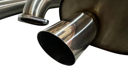 Stainless steel 2.5" 3” catback exhaust muffler for Honda Civic hatch 92-95, 76mm pipe, by JackSpania Racing.