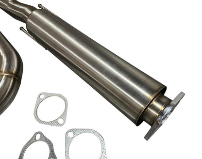Stainless steel 2.5" 3” catback exhaust muffler for Honda Civic Hatch 92-95 EG by JackSpania Racing, featuring 76mm pipe.