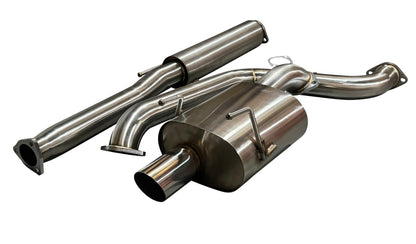 Stainless steel 2.5" 3” catback exhaust muffler for Honda Civic Hatch 92-95 EG, by JackSpania Racing, with 76mm pipe.