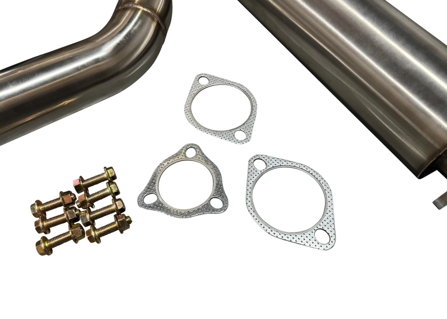 Stainless steel 2.5" 3” catback exhaust muffler for Honda Civic hatchback 92-95 EG, by JackSpania Racing, with 76mm pipe.