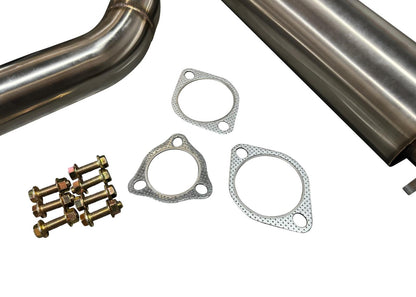 Stainless steel 2.5" 3” catback exhaust muffler for Honda Civic hatchback 92-95 EG, by JackSpania Racing, with 76mm pipe.