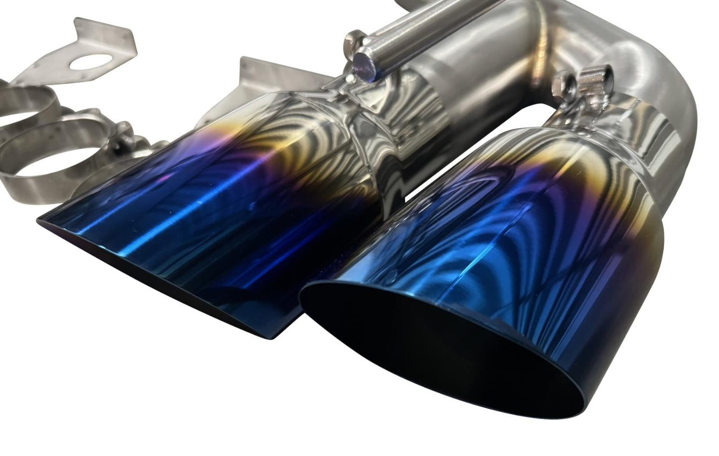 Stainless steel axle back delete muffler for Chevy Camaro SS ZL1 V8 2016-2023, part of JackSpania Racing exhaust parts.