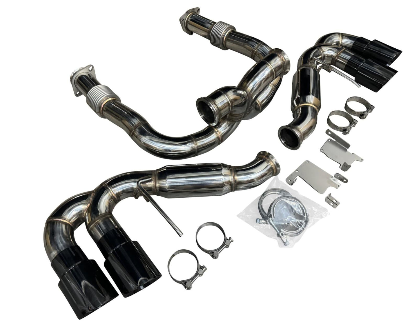 JackSpania Racing exhaust pipe for Chevrolet Corvette C8 2020+ 6.2L V8, 3-inch muffler pipe, catback exhaust system component