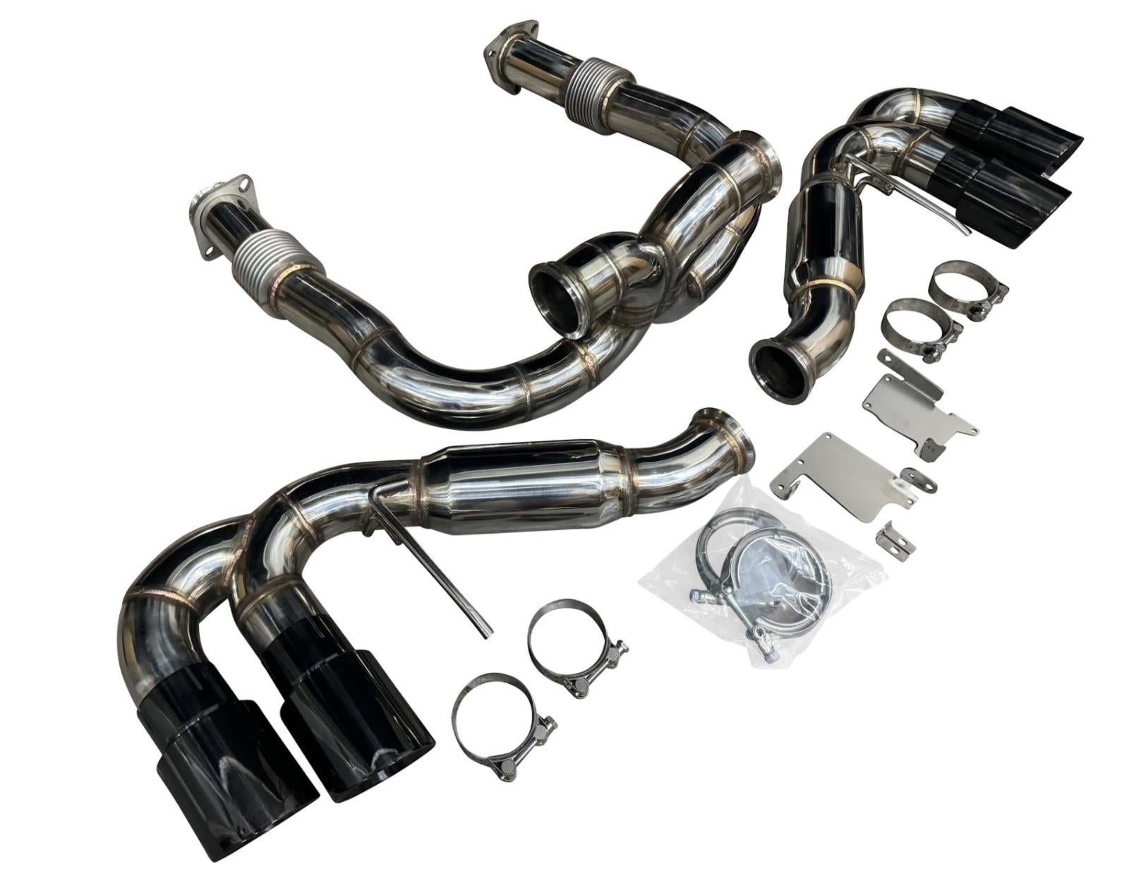 JackSpania Racing exhaust pipe for Chevrolet Corvette C8 2020+ 6.2L V8, 3-inch muffler pipe, catback exhaust system component