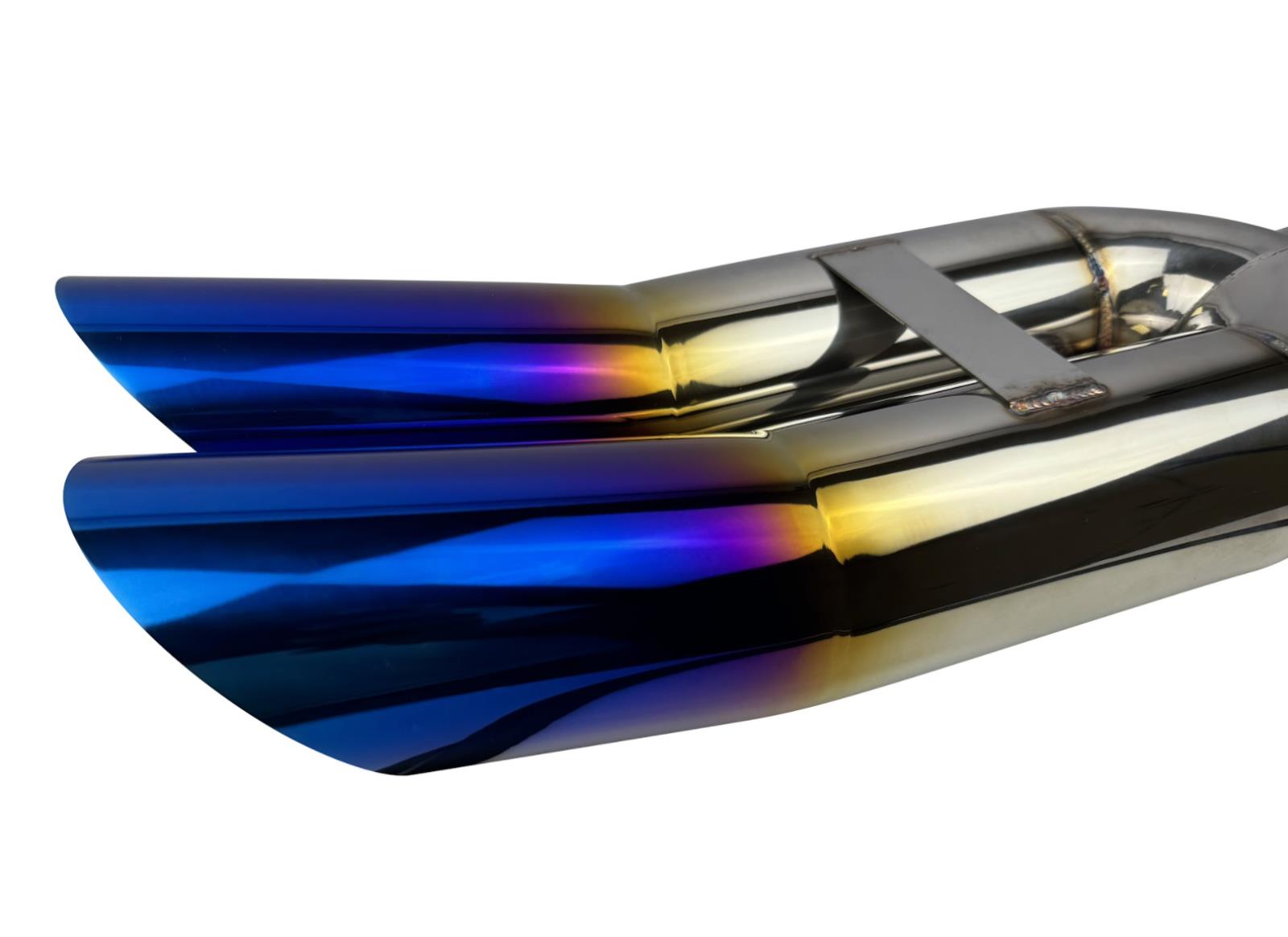 Dual tip stainless steel blast pipe for Bosozoku exhaust, 3-inch version from JackSpania Racing, designed for high-performance vehicles.