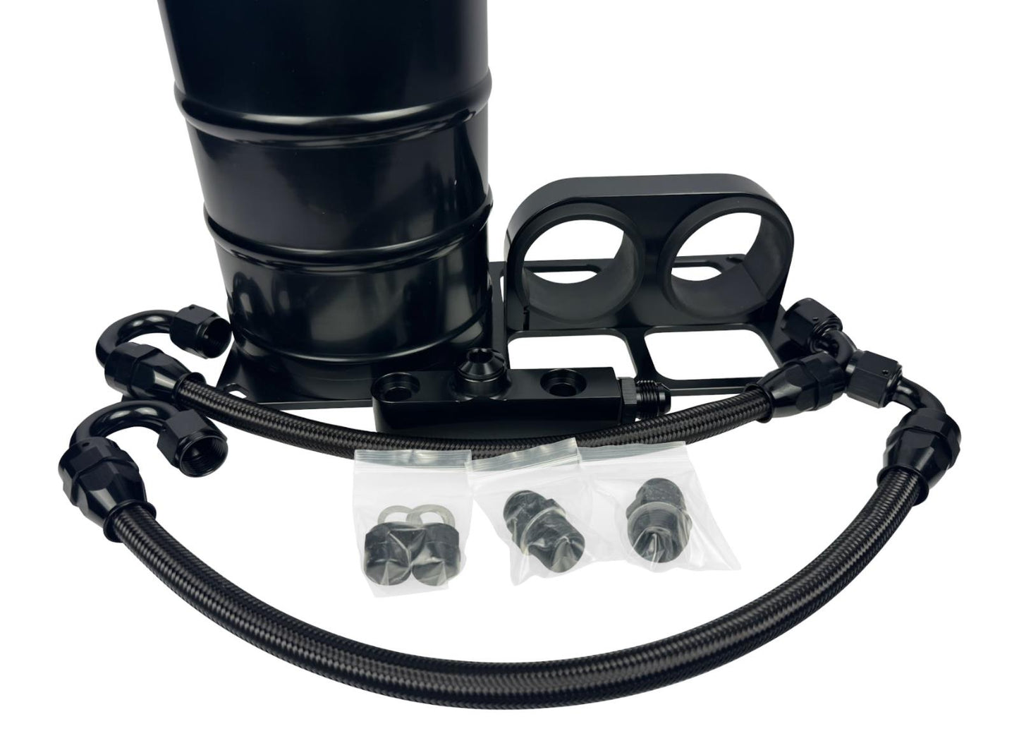 Dual External Fuel Surge Tank 1.5L Canister 6AN Supports 1500HP For Bosch 044 - JackSpania Racing