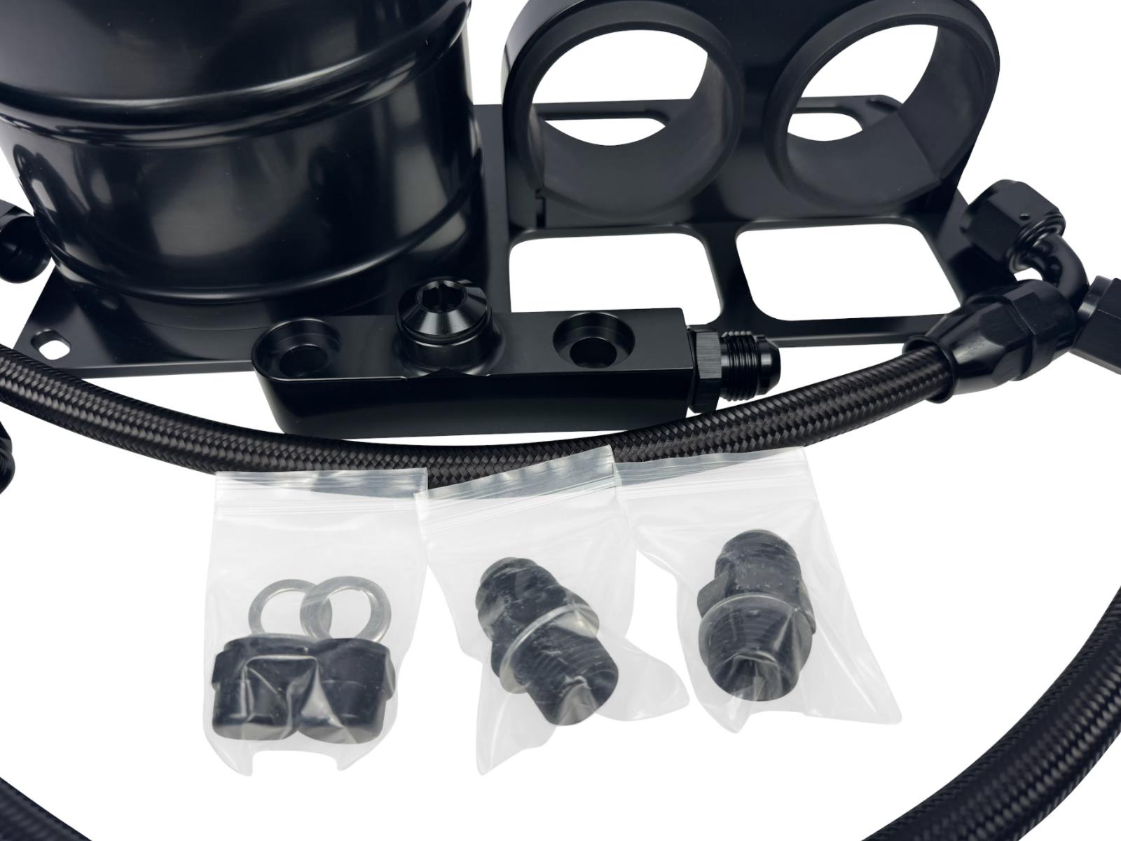 Dual External Fuel Surge Tank 1.5L Canister 6AN Supports 1500HP For Bosch 044 - JackSpania Racing