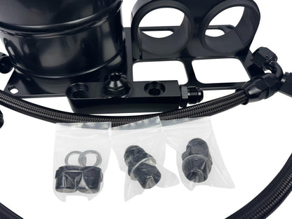 Dual External Fuel Surge Tank 1.5L Canister 6AN Supports 1500HP For Bosch 044 - JackSpania Racing
