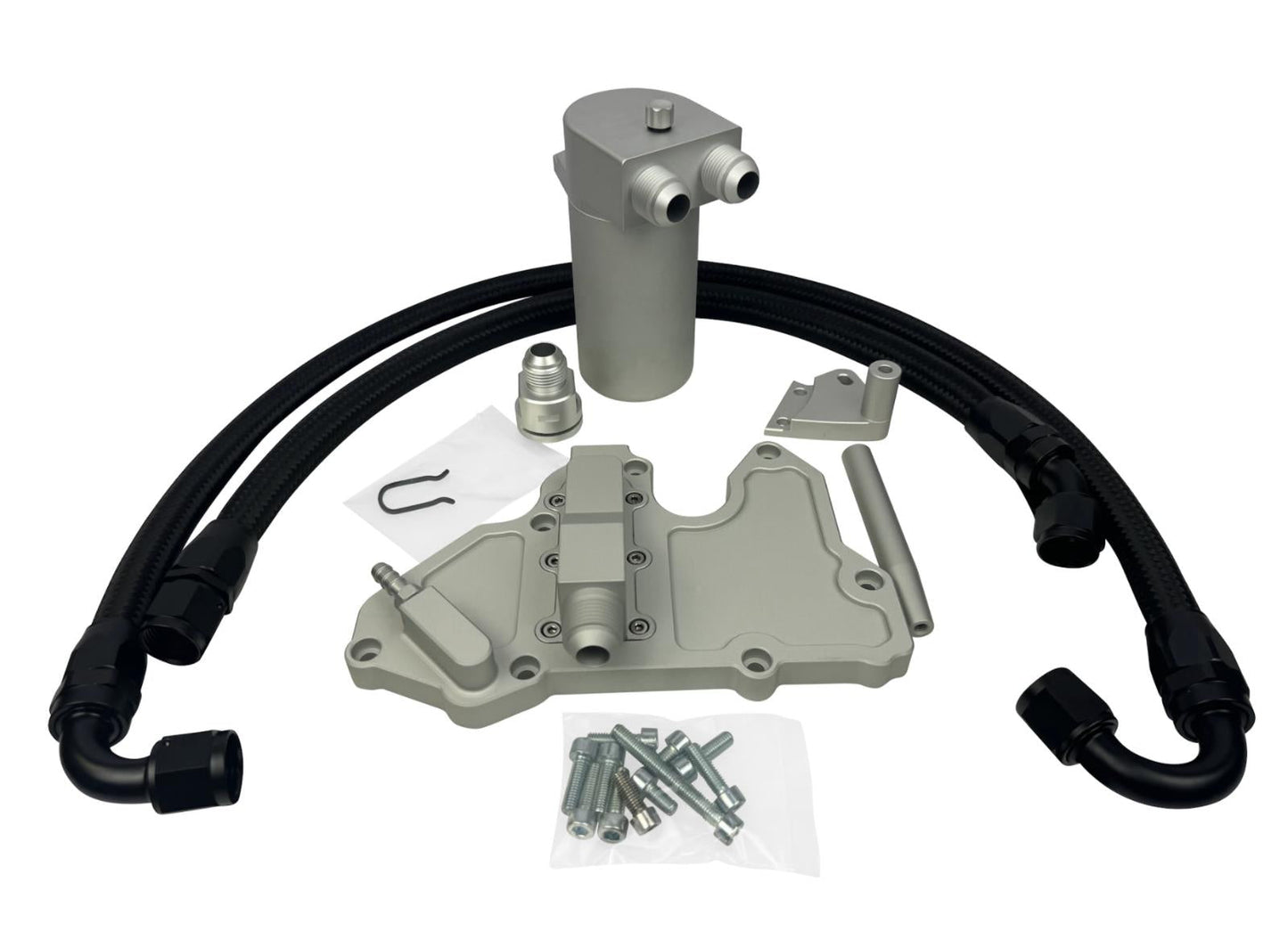 JackSpania Racing billet oil catch can with hoses for VW MK7 Golf GTI 1.8T TSI and 2.0T turbo engine, engine parts kit